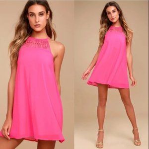 Lulus | Tell Me Fuchsia Swing Dress